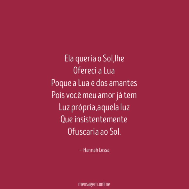 Ela queria o Sol