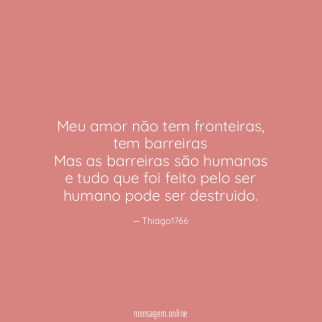 Meu amor não tem fronteiras
