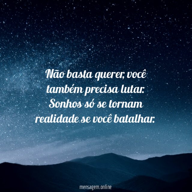 Não basta querer