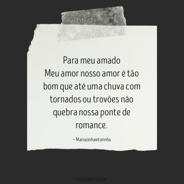 Para meu amado Meu amor nosso amor é tão