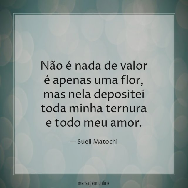 Não é nada de valor é apenas uma flor