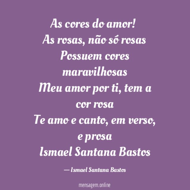 As cores do amor!