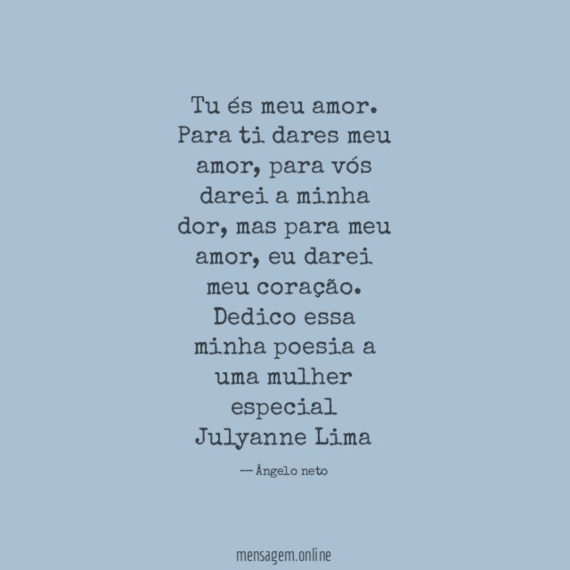 Tu és meu amor.