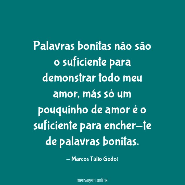 Palavras bonitas não são o suficiente para demonstrar