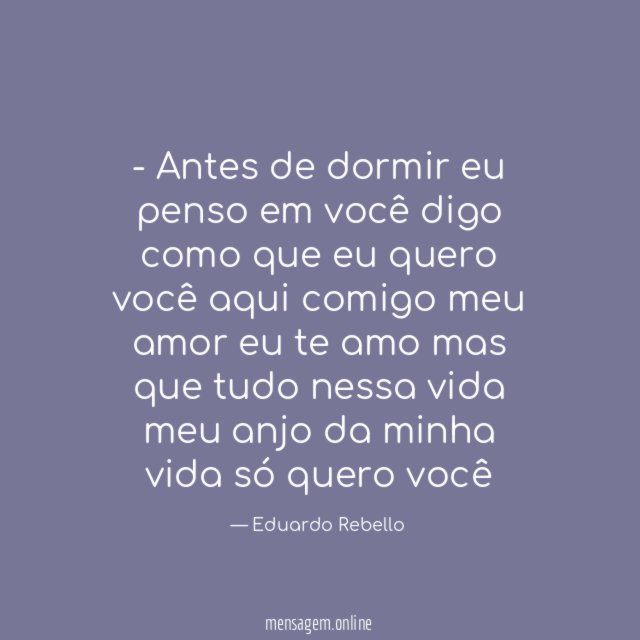 Antes de dormir eu penso em você