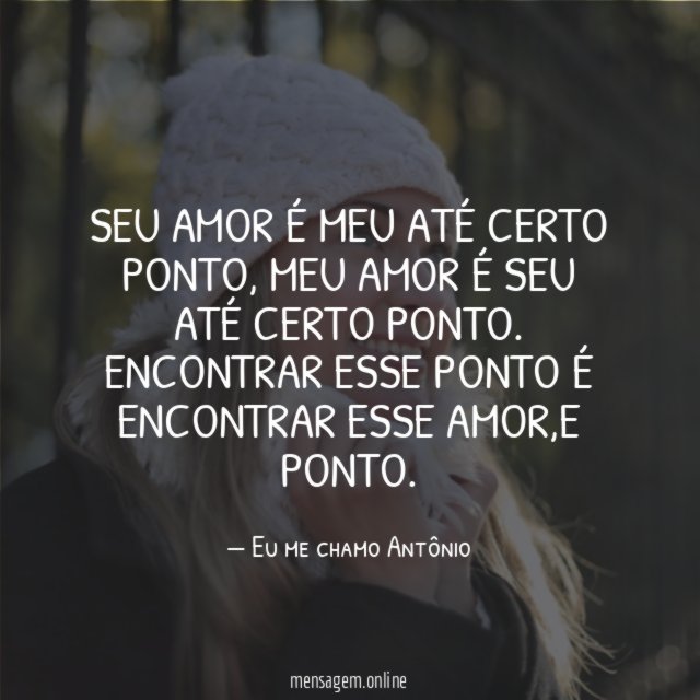 Seu amor é meu até certo ponto