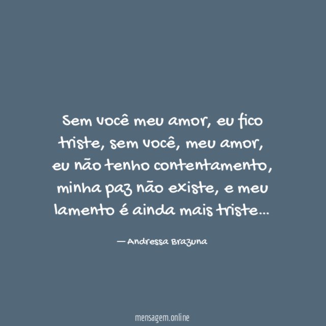 Sem você meu amor