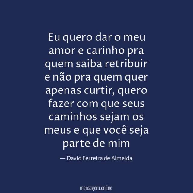 Eu quero dar o meu amor e carinho