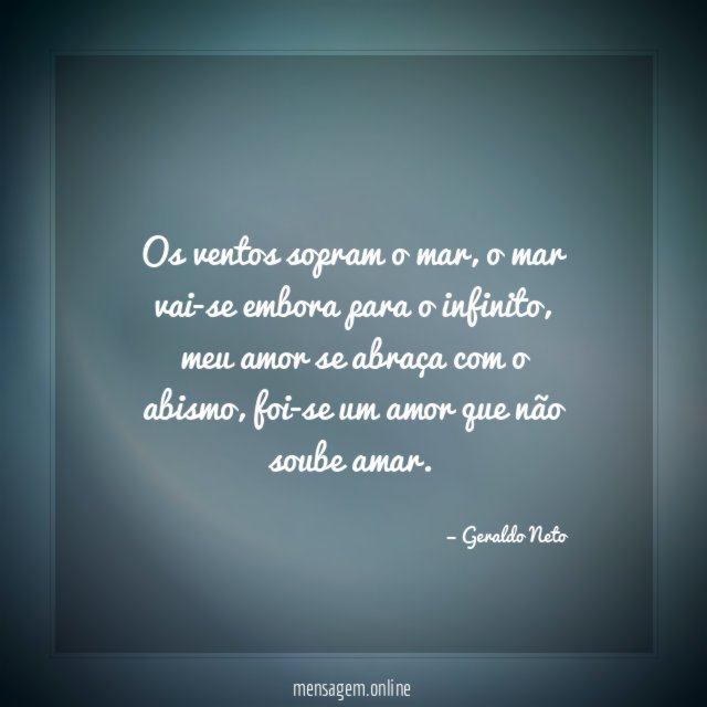 Os ventos sopram o mar