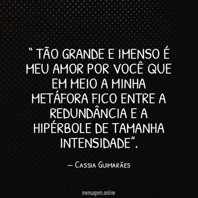 Tão grande e imenso é meu amor