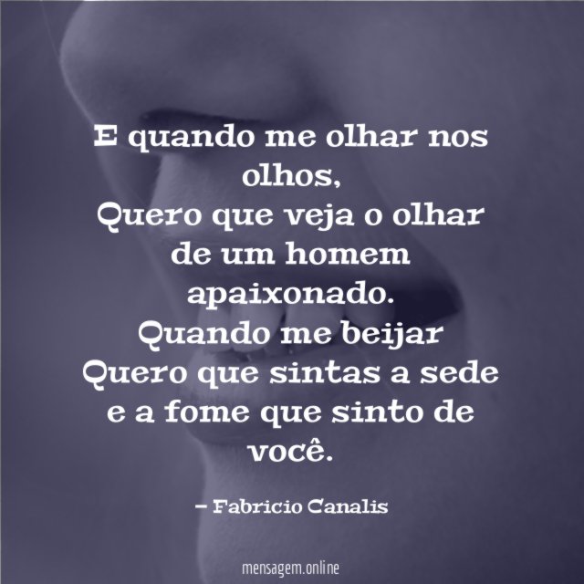 E quando me olhar nos olhos