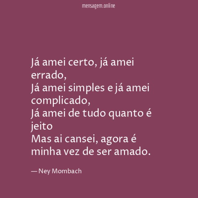 Já amei certo