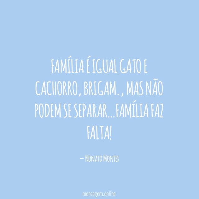 Família é igual gato e cachorro