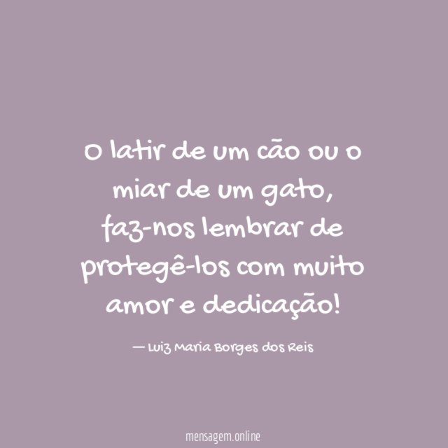 O latir de um cão ou o miar de um gato