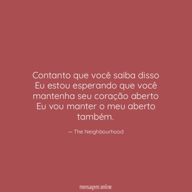 Contanto que você saiba disso Eu estou esperando que