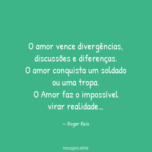 O amor vence divergências