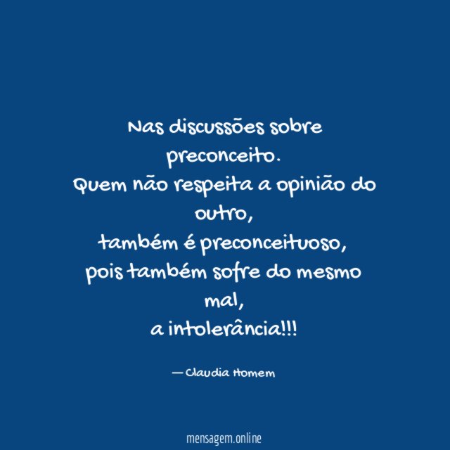 Nas discussões sobre preconceito