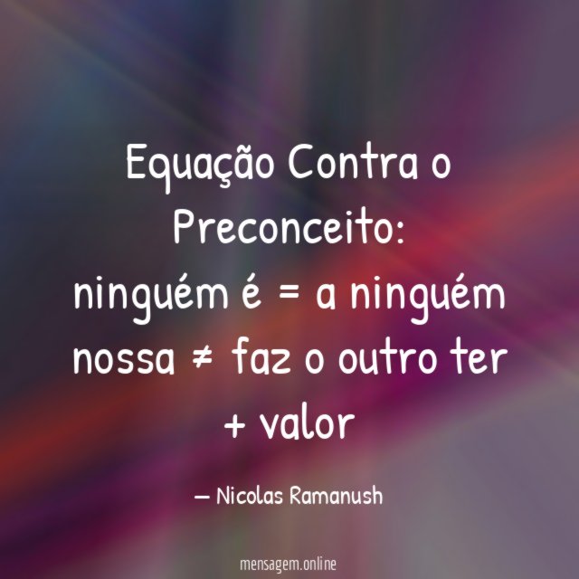 Equação Contra o Preconceito