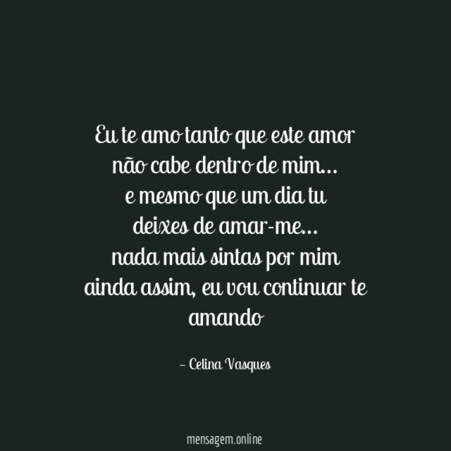 Eu te amo tanto que este amor não cabe