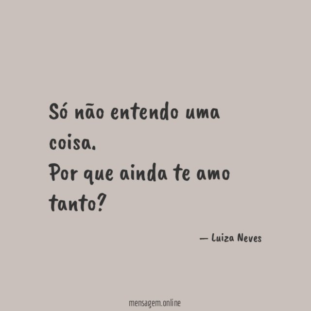 Só não entendo uma coisa
