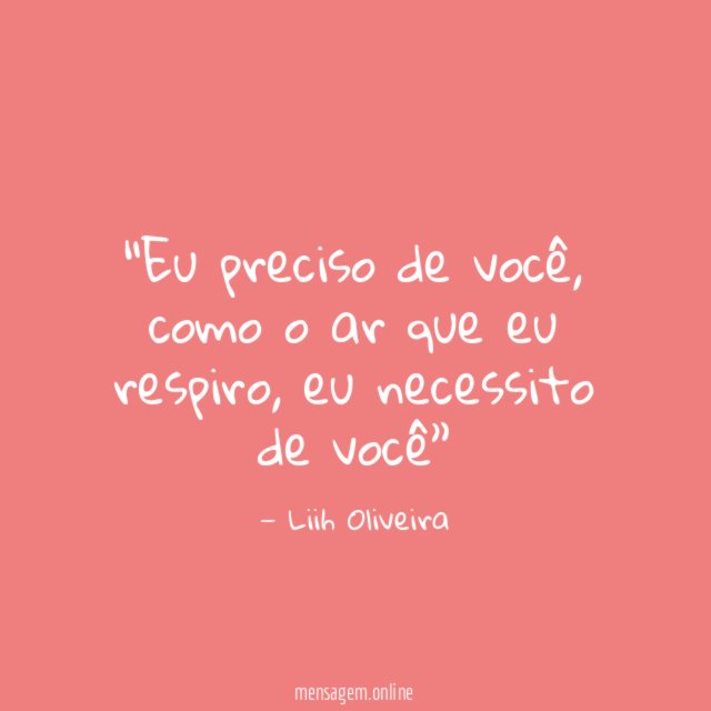 Eu preciso de você