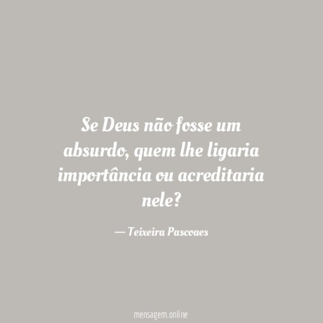 Se Deus não fosse um absurdo