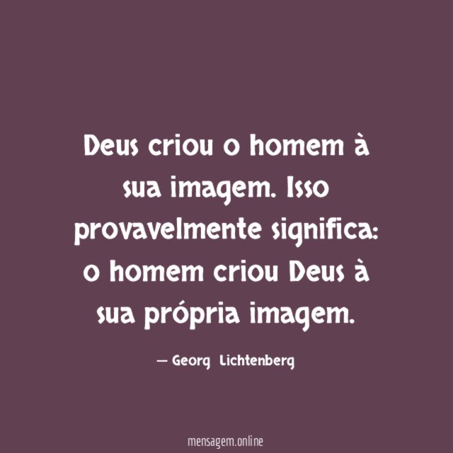 Deus criou o homem à sua imagem