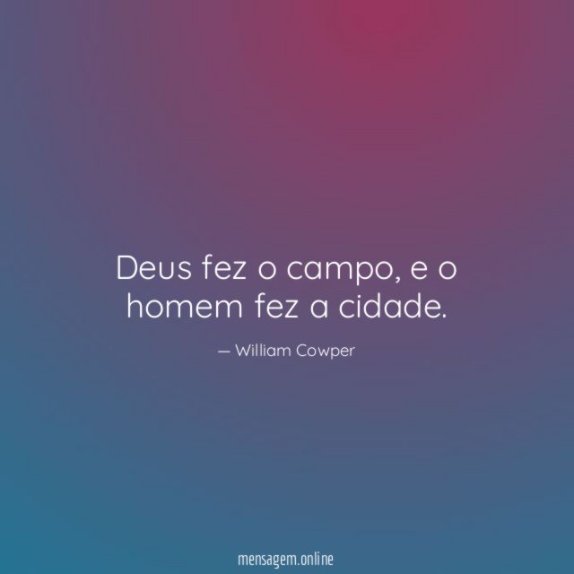 Deus fez o campo