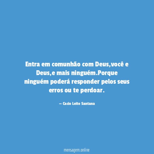 Entra em comunhão com Deus