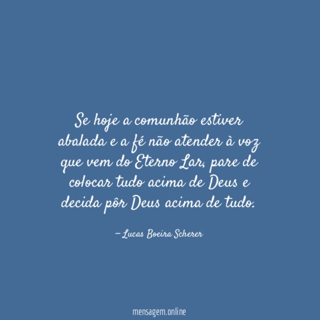 Se hoje a comunhão estiver abalada e a