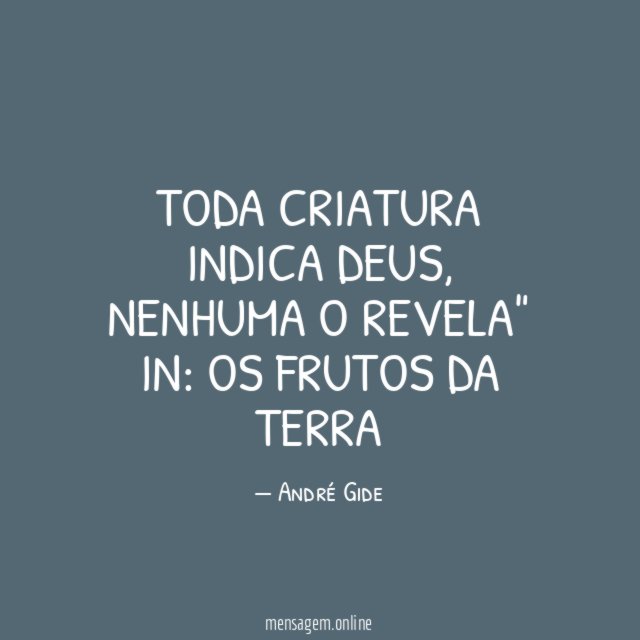 Toda criatura indica Deus