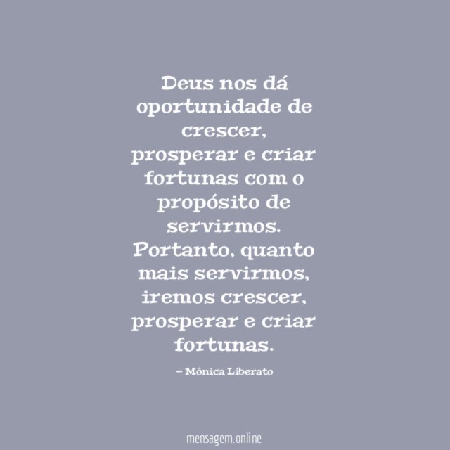 Deus nos dá oportunidade de crescer