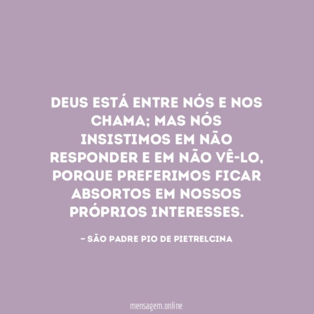 Deus está entre nós e nos chama