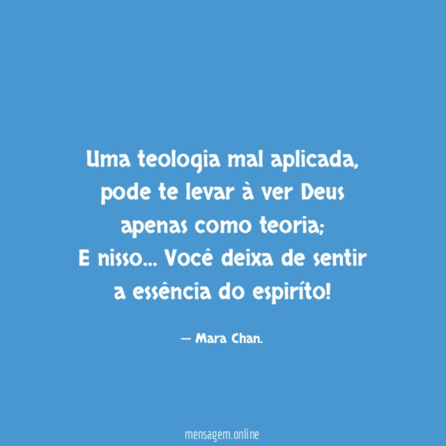Uma teologia mal aplicada