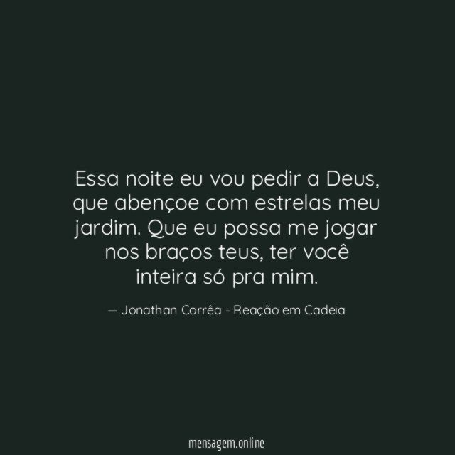 Essa noite eu vou pedir a Deus