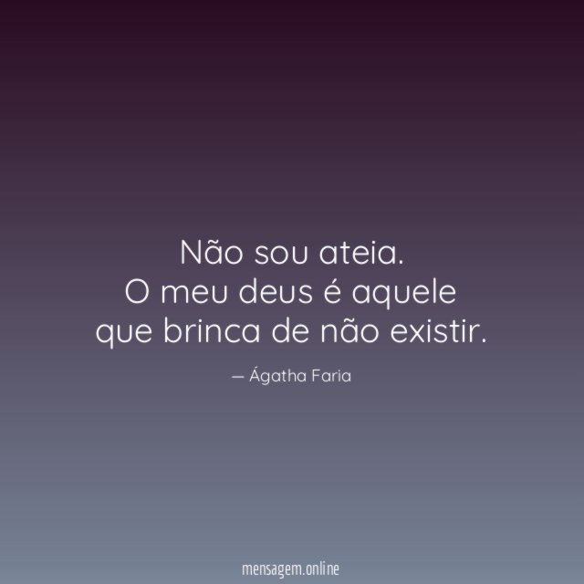 Não sou ateia
