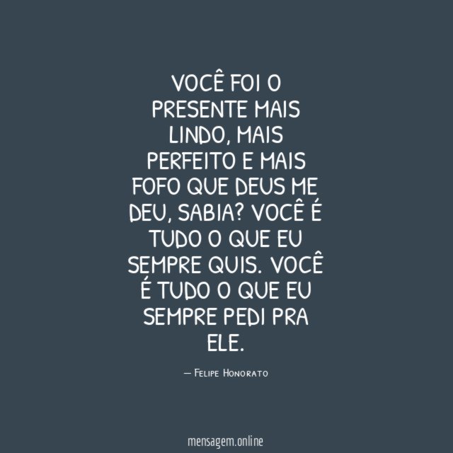 Você foi o presente mais lindo