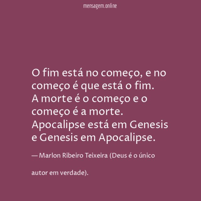 O fim está no começo