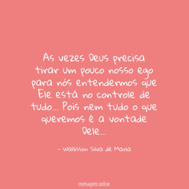 As vezes Deus precisa tirar um pouco nosso