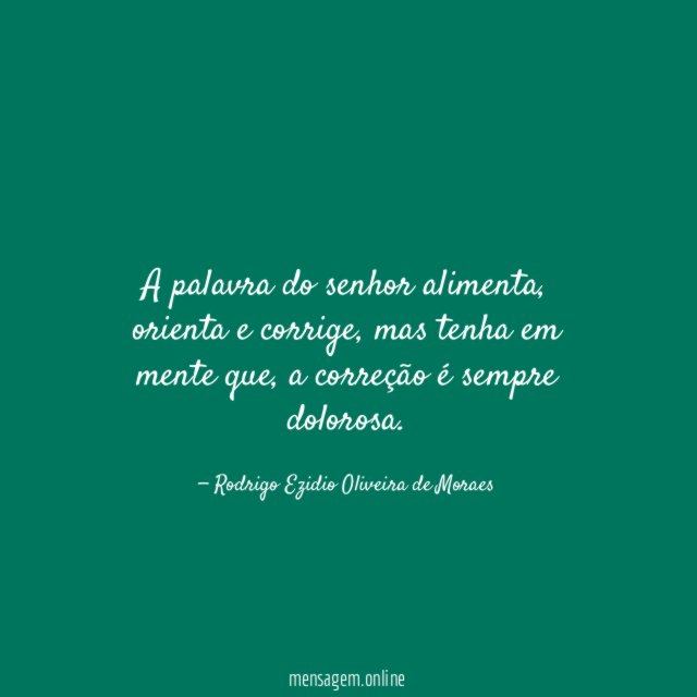 A palavra do senhor alimenta
