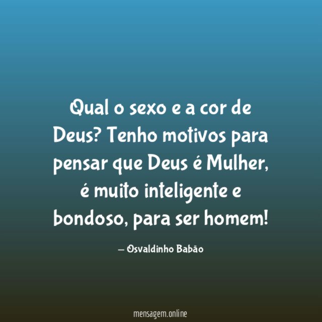 Qual o sexo e a cor de Deus