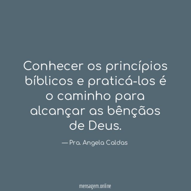 Conhecer os princípios bíblicos e praticá-los é
