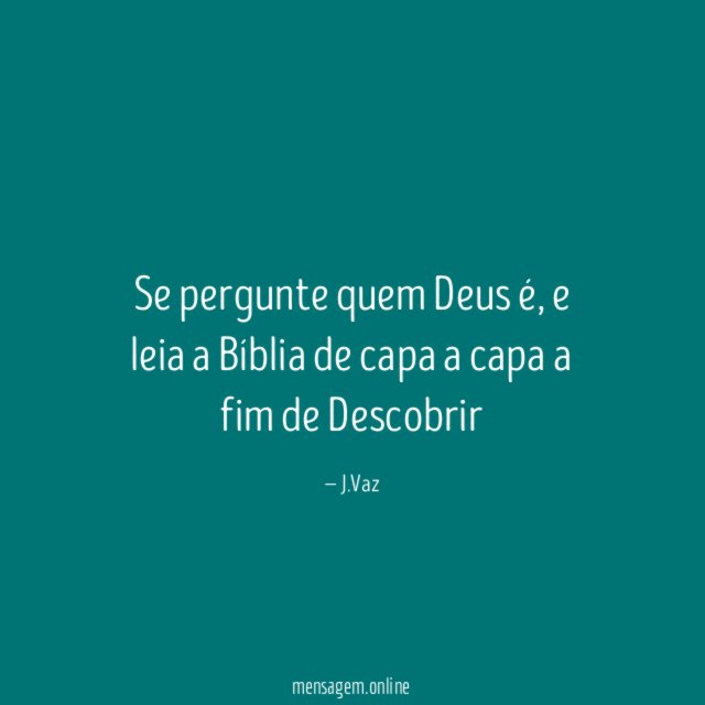 Se pergunte quem Deus é