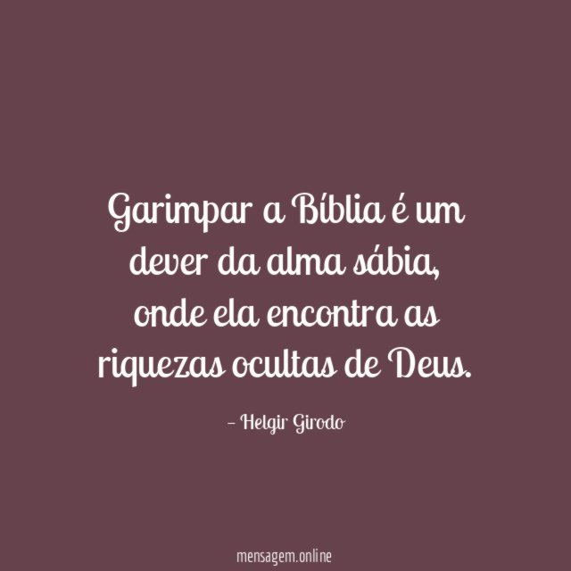 Garimpar a Bíblia é um dever da alma sábia