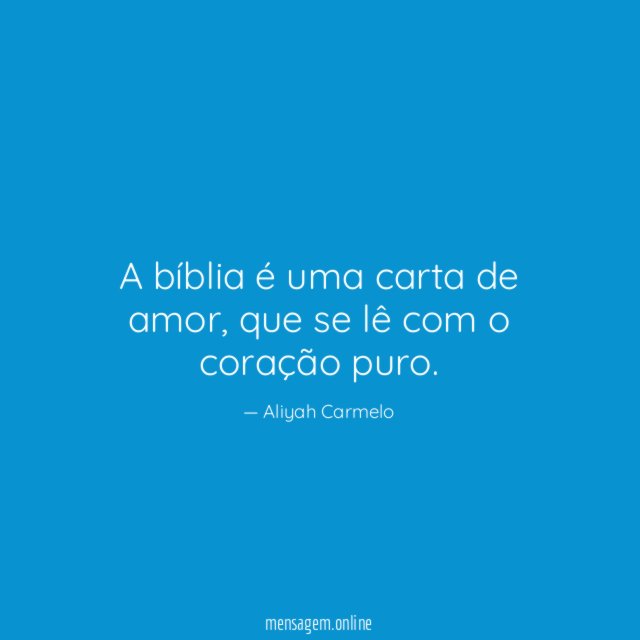 A bíblia é uma carta de amor
