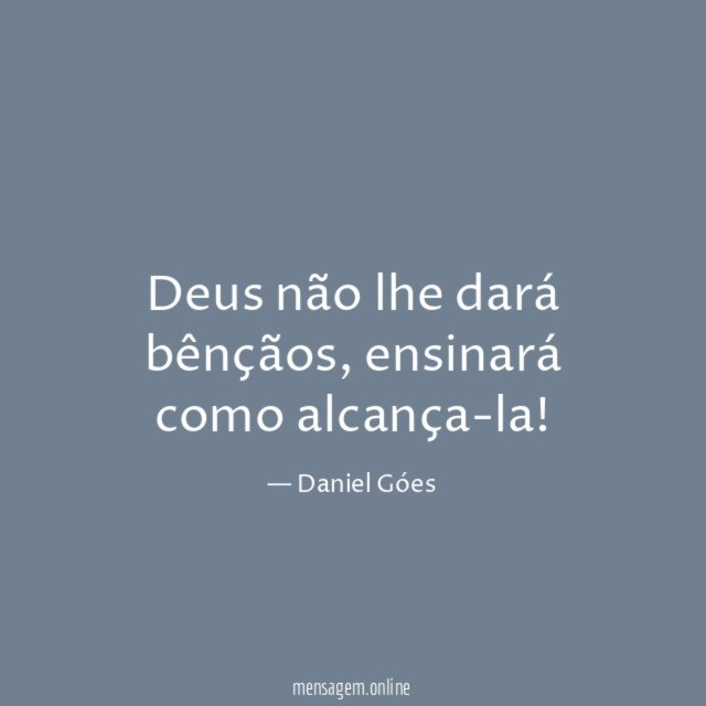Deus não lhe dará bênçãos