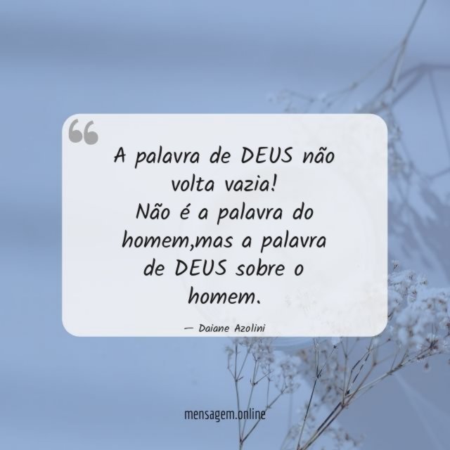 A palavra de DEUS não volta vazia