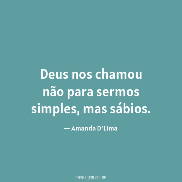 Deus nos chamou não para sermos simples