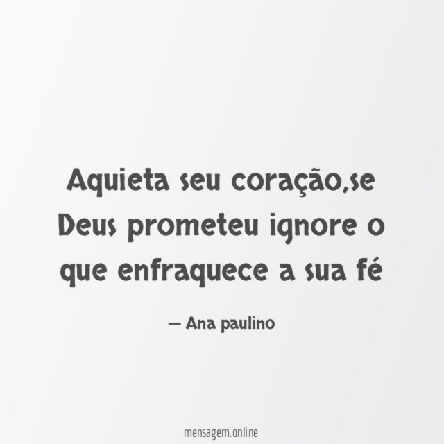 aquieta seu coração