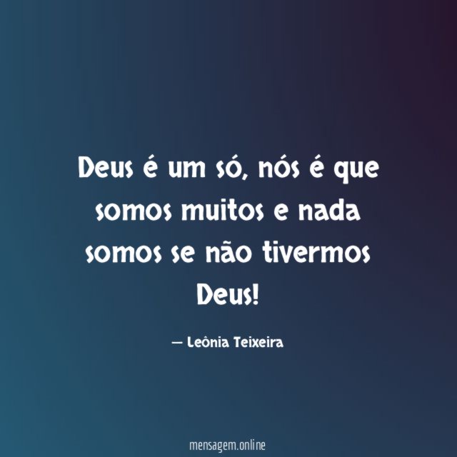 Deus é um só